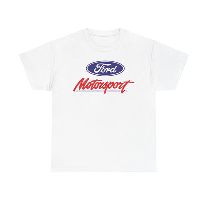 Ford Motor Company Motorsport White Heavy Cotton Unisex T-Shirt