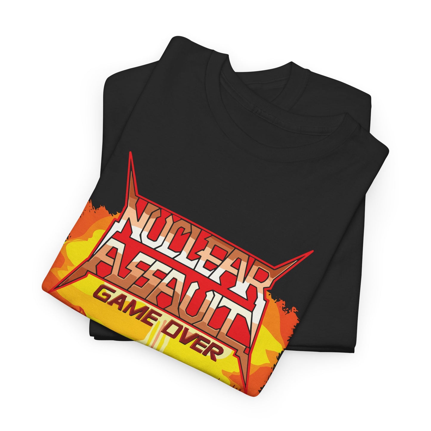 NUCLEAR ASSAULT 1980s Metal Music Band Black Heavy Cotton Unisex T-Shirt