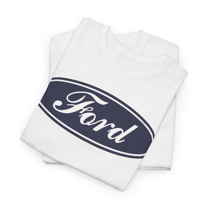 Ford Motor Company White Heavy Cotton Unisex T-Shirt