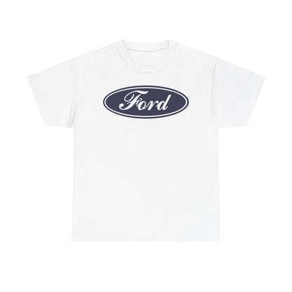 Ford Motor Company White Heavy Cotton Unisex T-Shirt