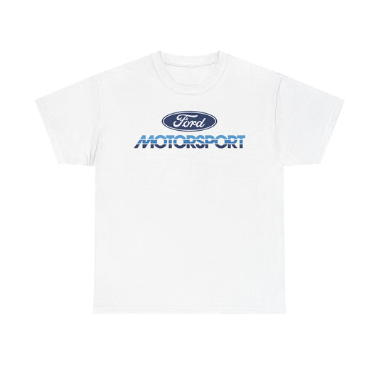Ford Motor Company Motorsport White Heavy Cotton Unisex T-Shirt