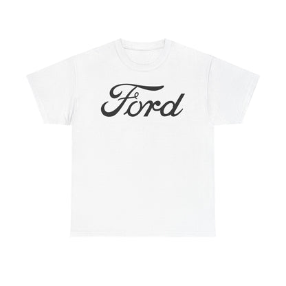 Ford Motor Company White Heavy Cotton Unisex T-Shirt