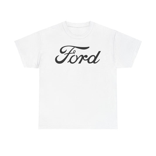 Ford Motor Company White Heavy Cotton Unisex T-Shirt