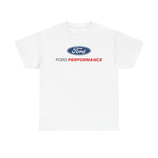 Ford Motor Company Performance White Heavy Cotton Unisex T-Shirt