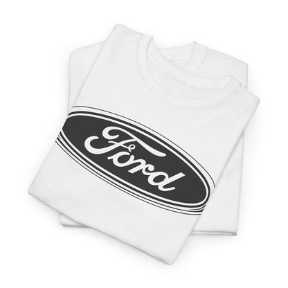 Ford Motor Company White Heavy Cotton Unisex T-Shirt
