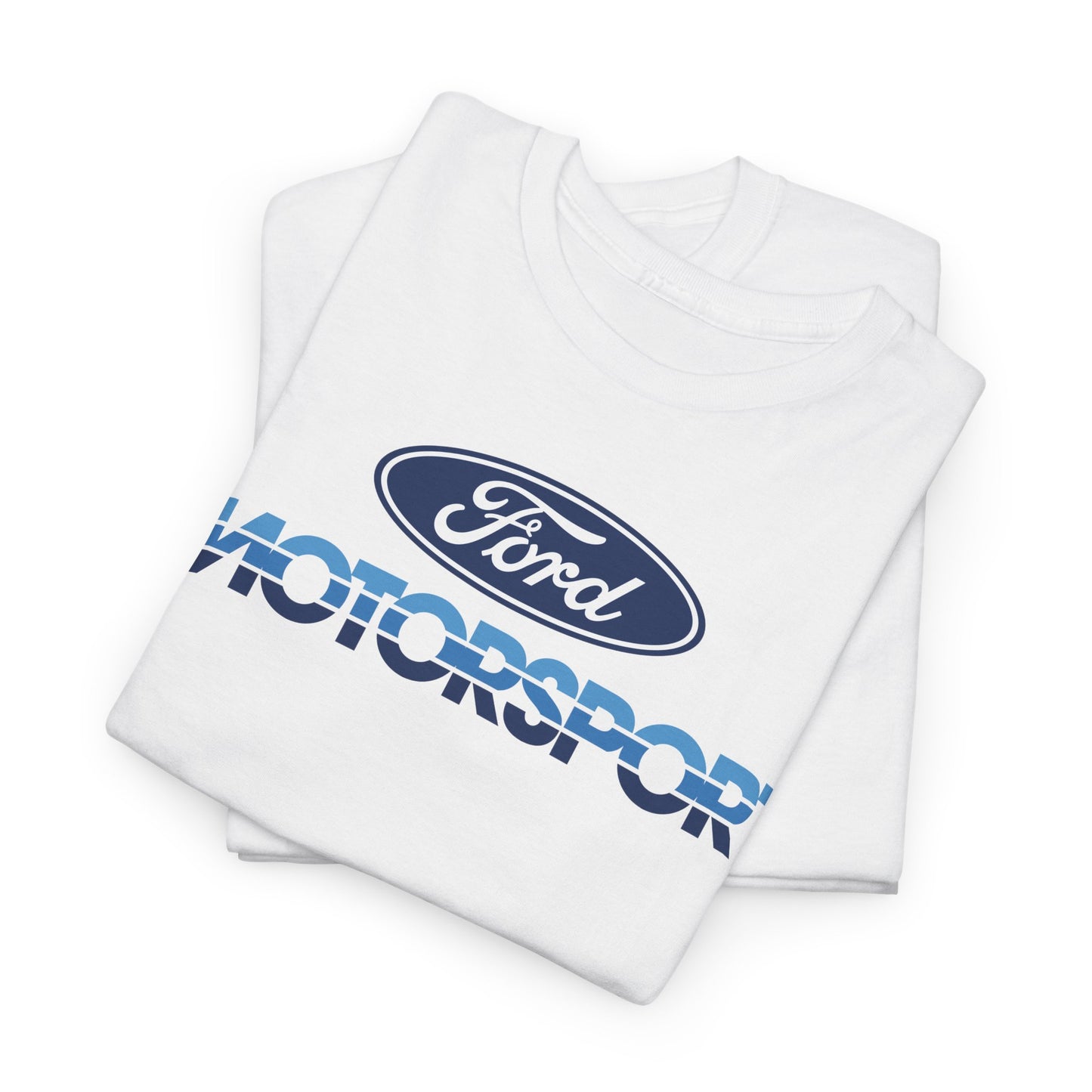 Ford Motor Company Motorsport White Heavy Cotton Unisex T-Shirt