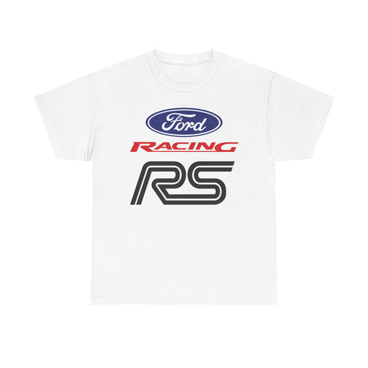 Ford Motor Company Racing RS White Heavy Cotton Unisex T-Shirt