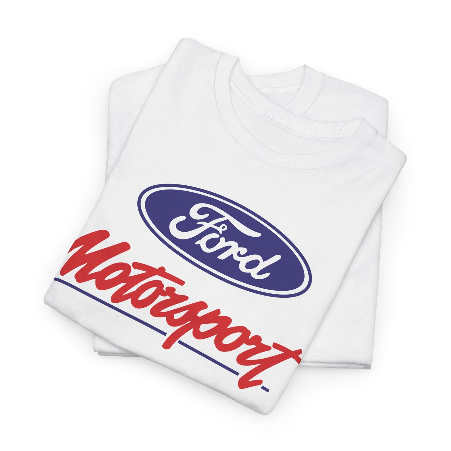 Ford Motor Company Motorsport White Heavy Cotton Unisex T-Shirt