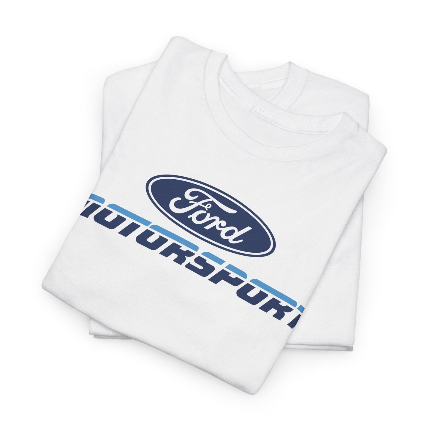 Ford Motor Company Motorsport White Heavy Cotton Unisex T-Shirt