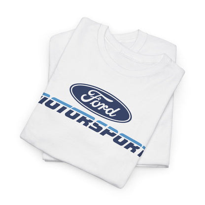 Ford Motor Company Motorsport White Heavy Cotton Unisex T-Shirt