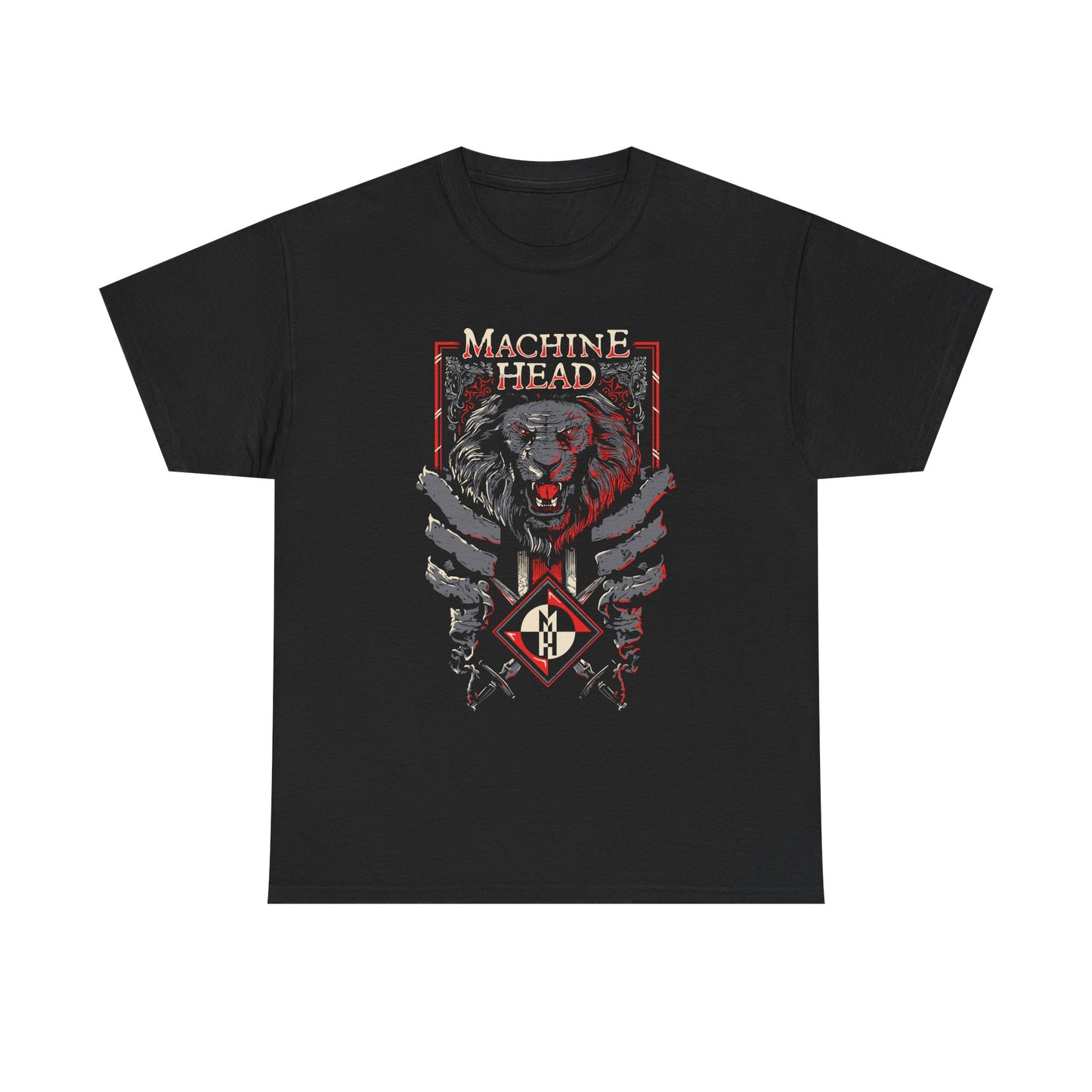 MACHINE HEAD 1990s Metal Music Band Black Heavy Cotton Unisex T-Shirt