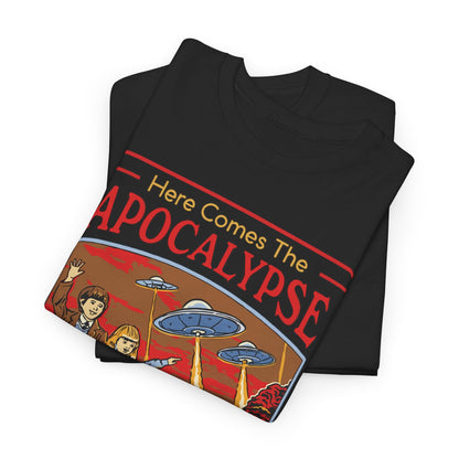 Here Comes The Apocalypse Funny Retro Heavy Cotton Unisex T-Shirt