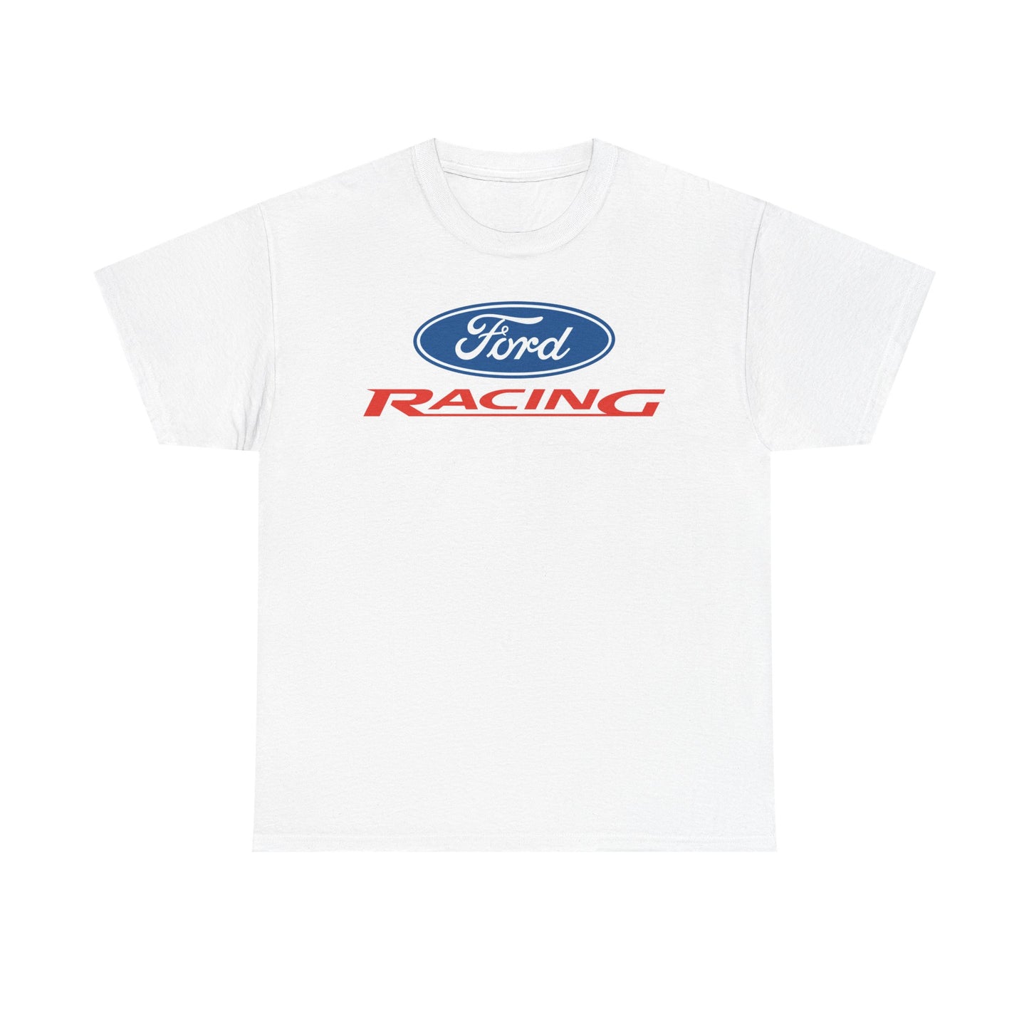 Ford Motor Company Racing White Heavy Cotton Unisex T-Shirt