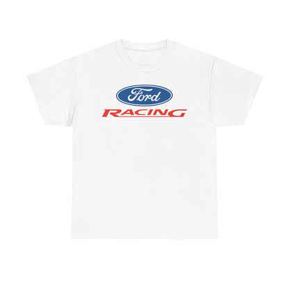 Ford Motor Company Racing White Heavy Cotton Unisex T-Shirt