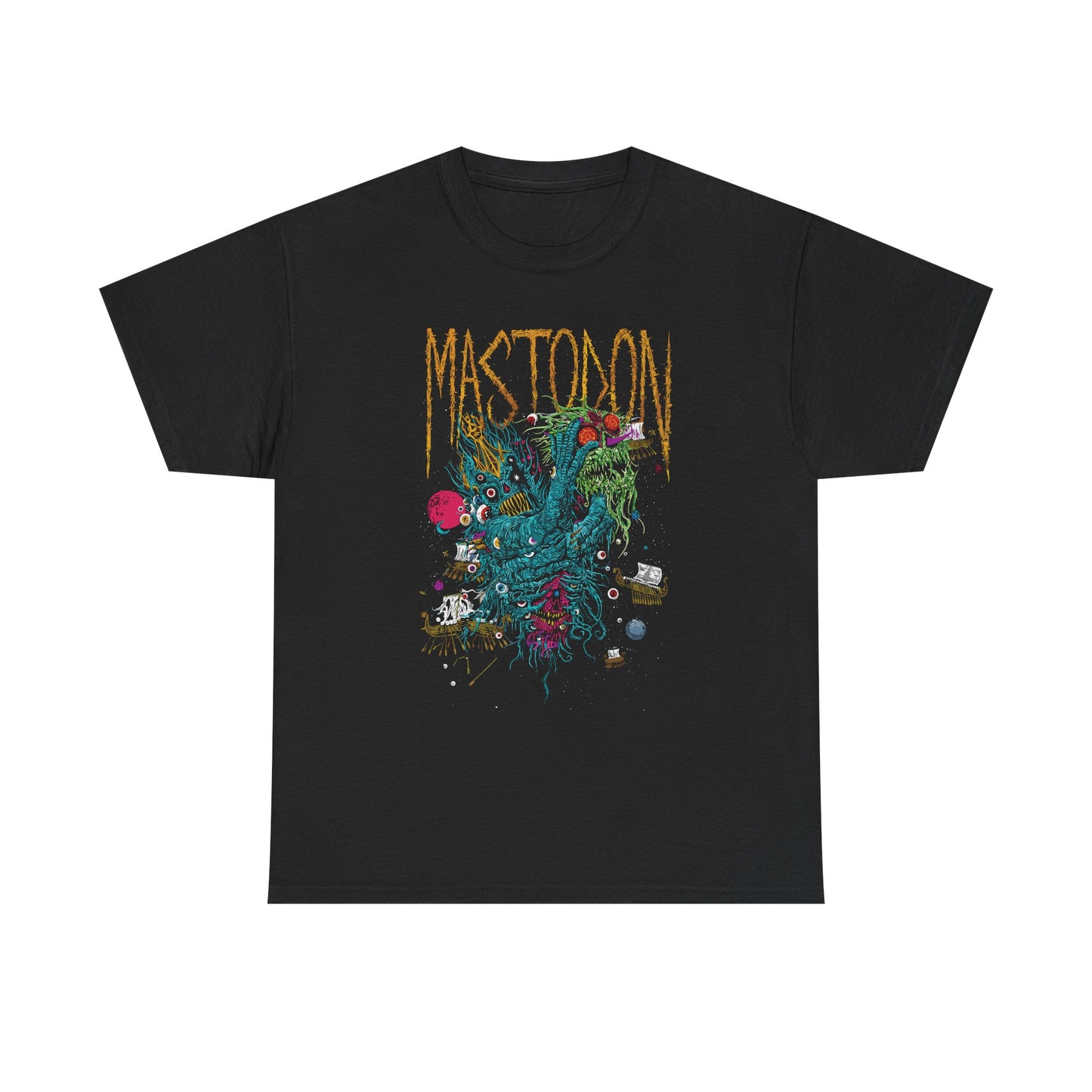 MASTODON 2000s Metal Music Band Black Heavy Cotton Unisex T-Shirt