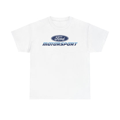 Ford Motor Company Motorsport White Heavy Cotton Unisex T-Shirt