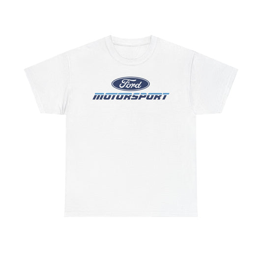 Ford Motor Company Motorsport White Heavy Cotton Unisex T-Shirt