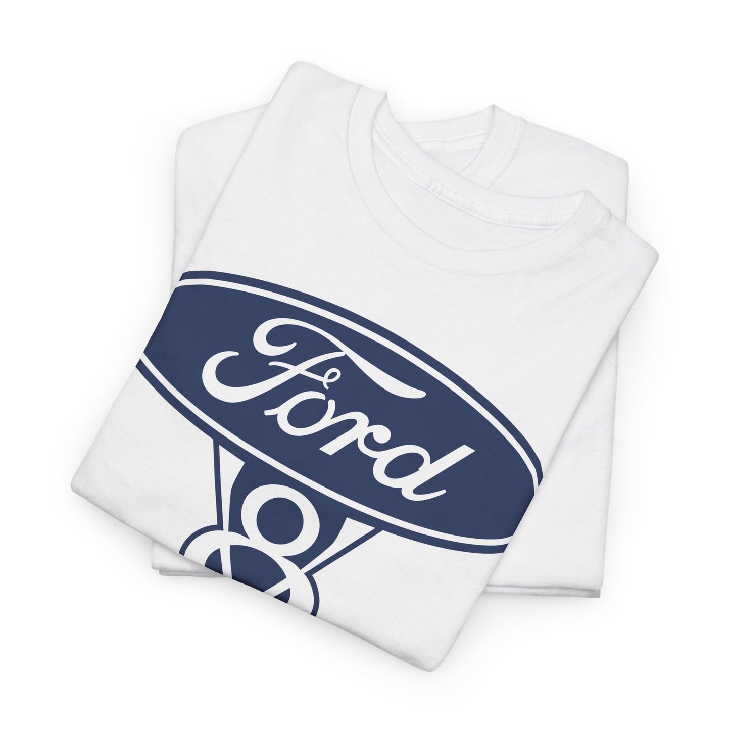 Ford Motor Company V8 White Heavy Cotton Unisex T-Shirt