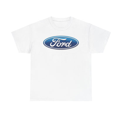 Ford Motor Company White Heavy Cotton Unisex T-Shirt