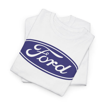 Ford Motor Company White Heavy Cotton Unisex T-Shirt