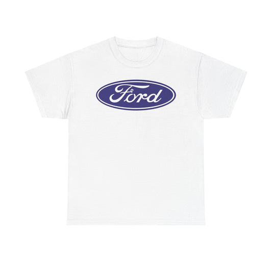 Ford Motor Company White Heavy Cotton Unisex T-Shirt