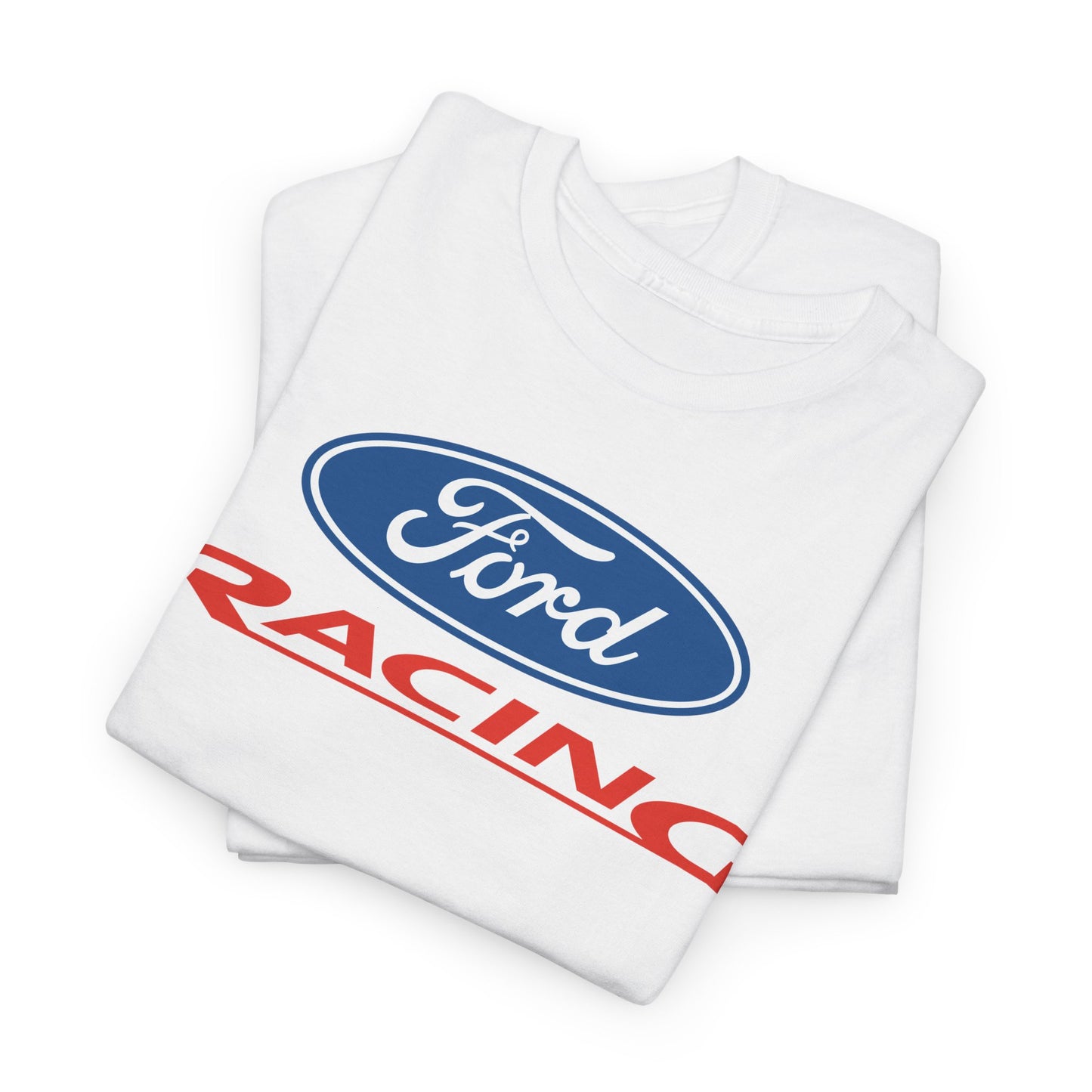 Ford Motor Company Racing White Heavy Cotton Unisex T-Shirt