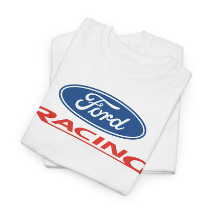 Ford Motor Company Racing White Heavy Cotton Unisex T-Shirt