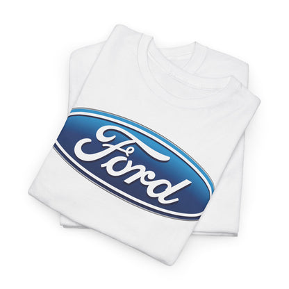 Ford Motor Company White Heavy Cotton Unisex T-Shirt